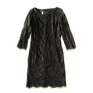 Simply Styled Womens Size M Black Lace 3/4 Sleeve Scoop Neck Mini Dress